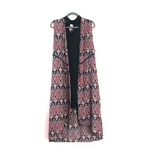 Cute sleeveless colorful duster. *reposh*